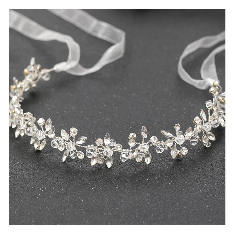 Hand-made Rhinestone Flower Headband for Bridal Wedding Party
