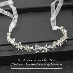 Hand-made Rhinestone Flower Headband for Bridal Wedding Party