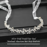 Hand-made Rhinestone Flower Headband for Bridal Wedding Party
