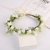 Girl Flower Wreaths Garland Crown Flower Tiara Headwear Wedding Bridal Hairband