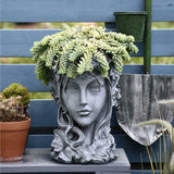 Girl Head Flower Pot UV Epoxy Mold Candle Holder Silicone Mould DIY