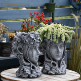 Girl Head Flower Pot Epoxy Mold Candle Holder Silicone Mould DIY