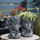 Girl Head Flower Pot UV Epoxy Mold Candle Holder Silicone Mould DIY