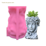 Girl Head Flower Pot Epoxy Mold Candle Holder Silicone Mould DIY