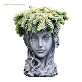 Girl Head Flower Pot Epoxy Mold Candle Holder Silicone Mould DIY