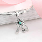 Girl Heart Moon Dream Catcher Bracelet Beaded Pendant S925 Sterling Silver Beads