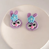 Girl Knitting Rabbit Brooches For Girl Clothes Bag Pendant