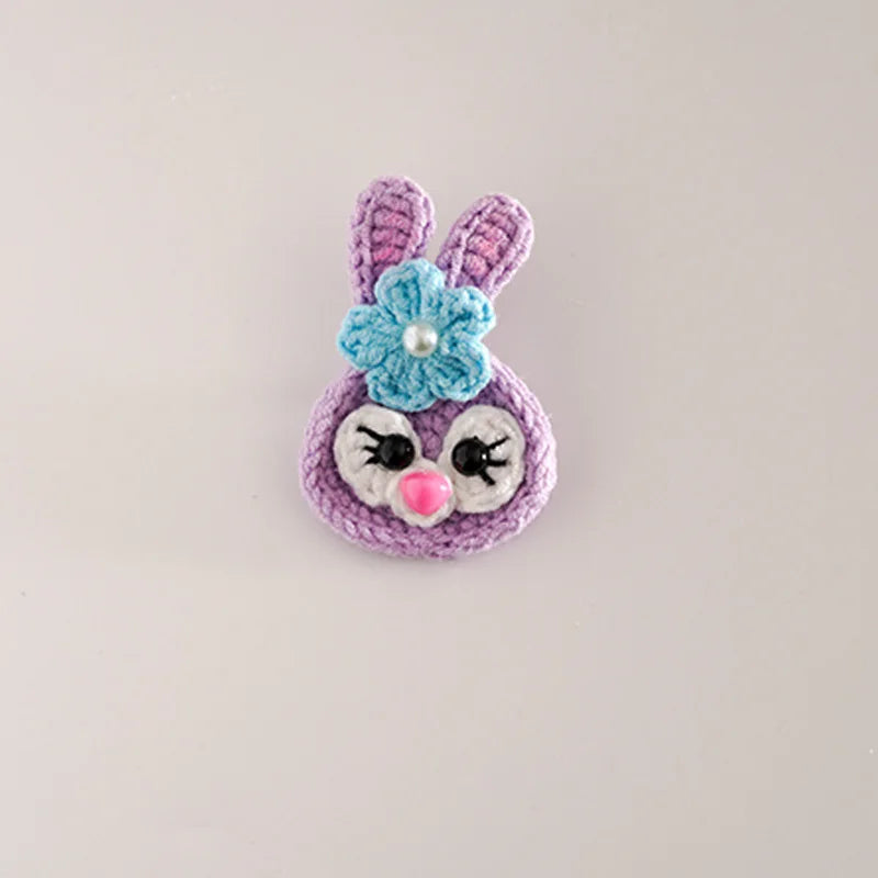 Girl Knitting Rabbit Brooches For Girl Clothes Bag Pendant