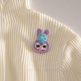 Girl Knitting Rabbit Brooches For Girl Clothes Bag Pendant