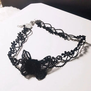 Vintage Velvet Butterfly Choker Necklace