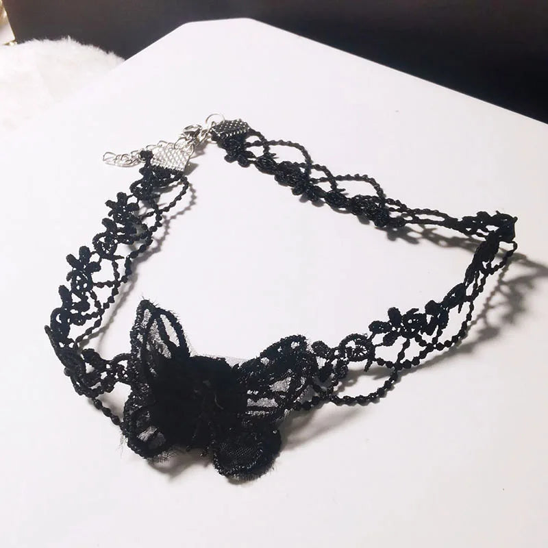 Vintage Velvet Butterfly Choker Necklace