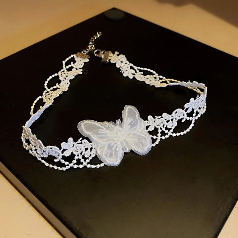 Vintage Velvet Butterfly Choker Necklace