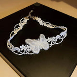 Vintage Velvet Butterfly Choker Necklace