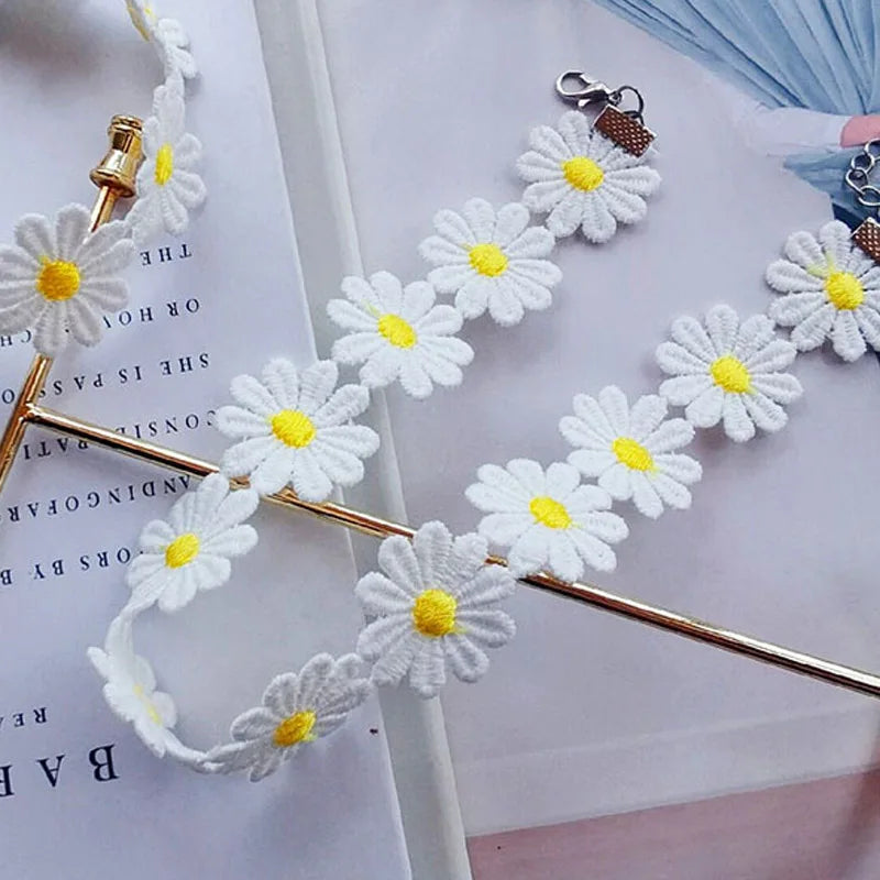 Girl Lace Gothic Choker Vintage Velvet Daisy Flower Necklace