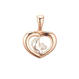 Heart Girl Pendant Necklace 585 Cubic Zircon Foot Feet Jewelry