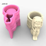 Silicone Mold for Barrel Gypsum Flower Pot Craft