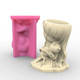 Girl & Gypsum Flower Pot Silicone Mold for Resin Casting