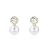 French Romantic Zircon Pearl Earrings for Women