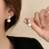 French Romantic Zircon Pearl Earrings for Women