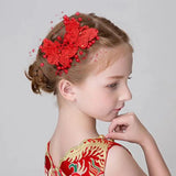 Girl's Tiara Lace Butterfly Hair Pin Flower Child's Hair Pin Trim