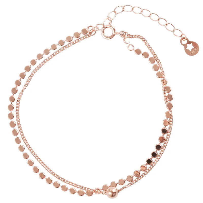 925 Sterling Silver Beads Bracelet Charm Gift Bridal Jewelry