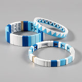 Girlgo Bohemia Multicolor Stretch Enamel Bracelet for Women