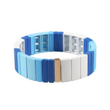 Girlgo Bohemia Multicolor Stretch Enamel Bracelet for Women
