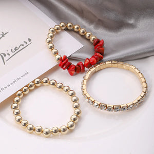 Girlgo Vintage Multi-layer Beaded Bracelet For Women
