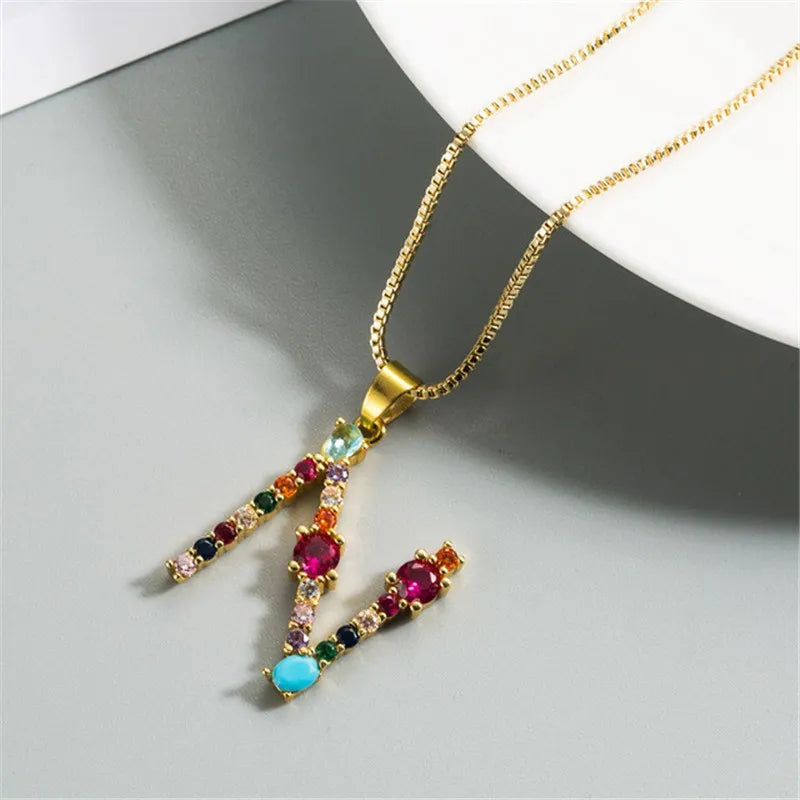 Girls 26 English Letter Clavicle Chain Bohemia Style