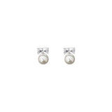 925 Silver Zircon Pearls Stud Earrings For Women Girls