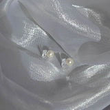 925 Silver Zircon Pearls Stud Earrings For Women Girls