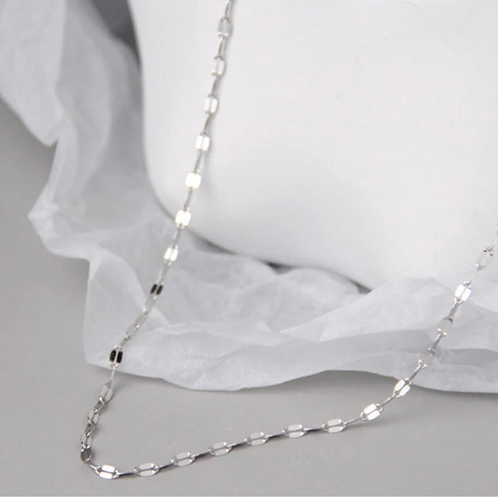 925 Silver Sequin Chain Necklace Pig Nose Choker Jewelry