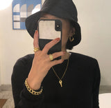 925 Silver Irregular Earrings Women Nordic Style Minimalist Big Hoop