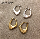 925 Silver Irregular Earrings Women Nordic Style Minimalist Big Hoop