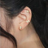 925 Sterling Silver Bow Bead Stud Earrings for Women