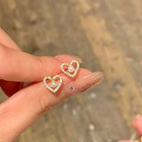 925 Silver Zircon Pearl Heart Stud Earrings For Women