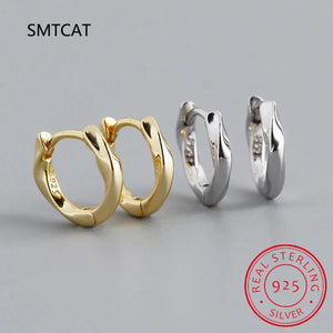 925 Silver Twist Hoop Earrings For Women DS4258