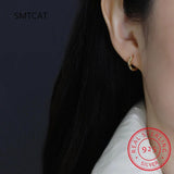925 Silver Twist Hoop Earrings For Women DS4258