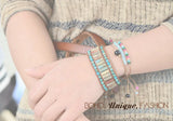 Girls Bracelet Natural Stone Friendship Beaded Bohemia Cord Bracelet