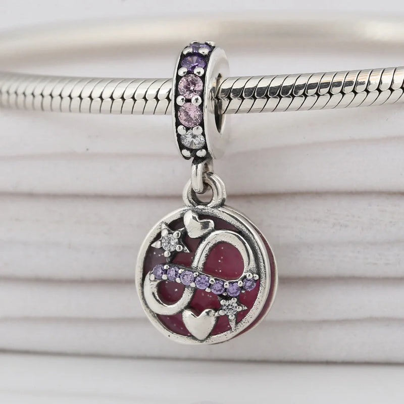 DIY Jewelry Bracelet Bead Silver Infinity Hearts & Stars Dangle Charm