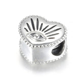 Silver DIY Heart Eye Bead Bracelets for Girls