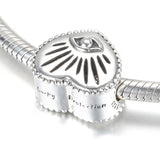 Silver DIY Heart Eye Bead Bracelets for Girls