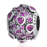 Girls Bead Explosion of Love Charm Bracelet Red Pink CZ