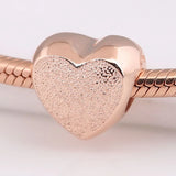 Matte Brilliance Heart Charms Bracelet Bangle Silver DIY Jewelry