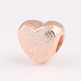 Matte Brilliance Heart Charms Bracelet Bangle Silver DIY Jewelry