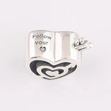 Girls Bracelet Bead Path to Love Arrow Heart Charms Lady Bangle Silver DIY Jewel