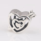 Girls Bracelet Bead Path to Love Arrow Heart Charms Lady Bangle Silver DIY Jewel