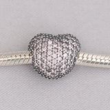 Girls Silver Bead Bracelet DIY Jewelry Pink CZ