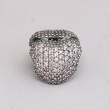 Girls Silver Bead Bracelet DIY Jewelry Pink CZ