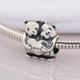 Girls Bead Bracelet Lady Bangle Heart Charm Silver DIY Jewelry